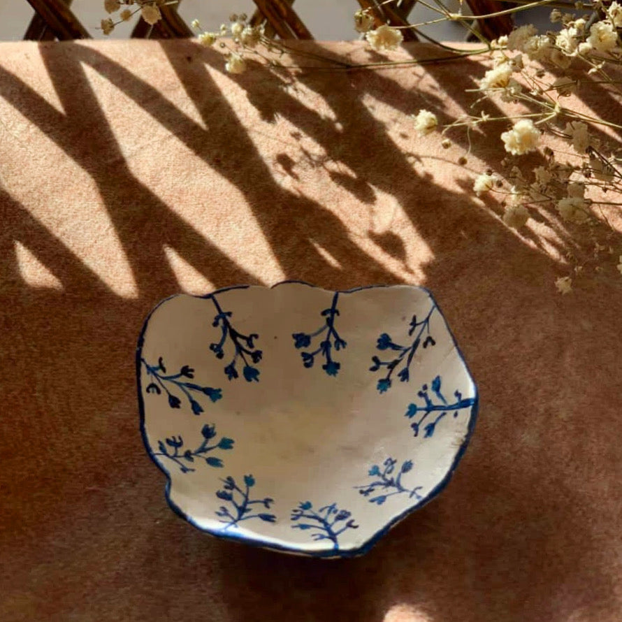 Blue Pottery Jewellery Dish