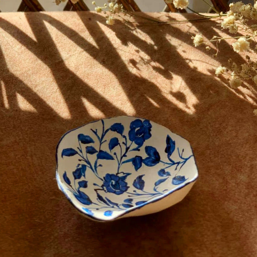 Blue Pottery Jewellery Dish